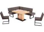 Essgruppe K+W KOMFORT & WOHNEN "Spider II", braun (coffee), H:88cm T:50cm, Sitzmöbel-Sets, Essgruppe, langer Schenkel wahweise in 2 Breiten, 2 Freischwinger, 1 Tisch