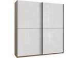 Kleiderschrank WIMEX "Mugano, B/T/H 135 oder 180/65/198cm, Made in Germany", schwarz (front hg lack weiß, korpus artisan, eiche nachbildung, griffe schwarz), B:180cm H:198cm T:65cm, Holzwerkstoff, Schränke, Kleiderschrank, 2 Schwebetüren mit oder ohne Spiegel, Metallgriffe