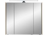 Spiegelschrank SAPHIR "Quickset 393", beige (polar pinie quer nachbildung), B:80cm H:70cm T:20,5cm, Holzwerkstoff, Schränke, Spiegelschrank