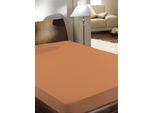 Spannbettlaken PRIMERA "Luxus-Satin", orange, B:100cm L:200cm, Satin, Obermaterial: 100% Baumwolle, Bettlaken, Spannbettlaken, in hochwertiger Qualität