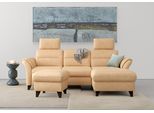 Ecksofa SIT & MORE "Mellum L-Form", braun (macciato), B:250cm H:87cm T:163cm, 100% Polyester, Sofas, Ecksofa, Federkern, wahlweise mit Bettfunktion, Bettkasten und Armteilfunktion