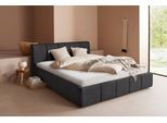 Polsterbett "Maileen", schwarz, B:171cm L:225cm, 88% Polyester, 9% Rayon, 3% Nylon, LEGER HOME BY LENA GERCKE, Betten, Polsterbett, in 5 Breiten und 3 Farben, incl. Rollrost