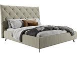 Polsterbett HOME AFFAIRE "Maxime, in 4 Breiten bis 200cm, auch in Leder", silber (silberfarben), B:236cm H:143cm L:234cm, 100% Polyester, Betten, Polsterbett, Kopfteilhöhe 143 cm, belastbar bis 280 kg, auch in Überlänge 220cm