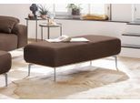 Polsterhocker W.SCHILLIG "run", braun (chocolate w82), B:150cm H:46cm T:60cm, Flachgewebe W82 Q2 (74% Polyacryl, 26% Polyester), Hocker, Polsterhocker, mit elegantem Holzsockel, Füße in Silber matt, Breite 150 cm