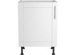 Spülenschrank KOCHSTATION "KS-Ahus", weiß (weiß matt, weiß), B:60cm H:87cm T:58,4cm, Schränke, Spülenschrank, Breite 60 cm