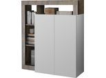 Highboard HOME AFFAIRE "Hamburg", braun (weiß, pero), B:108cm H:126cm T:42cm, Sideboards, Highboard, Breite 108 cm