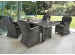 Garten-Essgruppe DESTINY "LUNA", grau (vintage grau), B:58cm H:87cm T:71cm, Polyrattan, Sitzmöbel-Sets, Garten-Essgruppe, Aluminium, Polyrattan