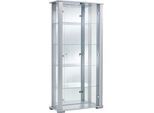Vitrine FIF MÖBEL "STELLA", silber, B:86cm H:178cm T:38cm, Holzwerkstoff, Sicherheitsglas ESG, Schränke, Vitrine, Standvitrine/Glasvitrine 2x Glastür,perfekt für Sammler,Sammlervitrine