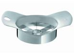 Obstschneider RÖSLE, silber (edelstahlfarben), L:15,8cm Ø:9,2cm, Edelstahl 18/10, Küchenschneider, Obstschneider, Apfel- und Birnenteile, hochwertige Klingen, mit Schutzdeckel