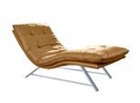 Relaxliege W.SCHILLIG "daily dreams", gelb (kurkuma z69), B:75cm H:91cm T:170cm, Longlife Xtra-Leder Z69: Das feinnarbige, gedeckte Softleder Z69 besticht durch seine außergewöhnliche Weichheit im trendigen »Vintage-Look«, Hautstärke 0, 9 - 1, 1 mm, Sofas, Relaxliege, in Waffelkissen-Optik, wahlweise mit Motor, Kufengestell, in 2 Breiten