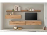 Wohnwand HOME AFFAIRE "City/Giron, moderne Anbauwand, Komplettset in vielen Farben verfügbar", braun (eiche evoke), B:340cm H:180cm T:30cm, Holzwerkstoff, Kastenmöbel-Sets, Wohnwand, enthält drei Hängeschränke & zwei Wandboards