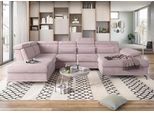 Wohnlandschaft SIT & MORE "Cabrio U-Form, B: 359 cm, mit Sitztiefen-, Arm- & Kopfteilverstellung", rosa (rose), B:359cm H:87cm T:230cm, 100% Polyester, Sofas, Wohnlandschaft, 3 Nierenkissen, Federkern, optional Bettfunktion und Stauraum