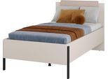 Bett OTTO HOME "Jukon, mit gepolstertem Kopfteil, Füße aus Metall, modernes Design", schwarz (kaschmir, kaschmir, schwarz), B:109cm H:99,5cm L:205,5cm, Betten, Bett, in drei Größen, perfekt auch als Jugendbett