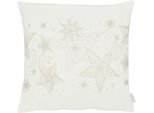 Dekokissen APELT "6303" Gr. 1, beige (goldfarben, natur, gemustert), B:49cm L:49cm, Obermaterial: 65% Polyester, 30% Viskose, 5% Polyacryl, Dekokissen_Sitzkissen_Kissenhüllen, Dekokissen
