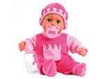 Babypuppe BAYER "First Words Baby, pink", pink, Puppen, Baby, Babypuppe, mit Schlafaugen und Babygeräuschen