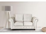 2-Sitzer HOME AFFAIRE "MENDITTE", beige (creme), B:170cm H:90cm T:93cm, 100% Polyester, Sofas, 2-Sitzer, Knopfheftung im Armlehnbereich und an der Vorderkante, hohe Qualität