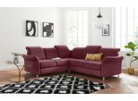 Ecksofa SIT & MORE "Darwin L-Form", rot (bordeaux), B:249cm T:229cm, Sofas, Ecksofa, inklusive Federkern, wahlweise mit Kopfteilverstellung, Bettfunktion