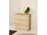 Kommode FORTE "EDMORE", braun (eiche), B:77,2cm H:79,8cm T:42,2cm, Sideboards, Kommode, Kommode, Breite ca. 78 cm