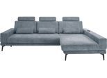 Ecksofa "SO 3600, inkl motor. Sitztiefenverstellung, Kopfstützen, Nierenkissen", blau (kama blau), B:293cm H:83cm T:180cm, 100% Polyester, SET ONE BY MUSTERRING, Sofas, Ecksofa, Sitzhöhe 42 cm, Federkern, Breite 293 x Tiefe 180 cm, Kama blue