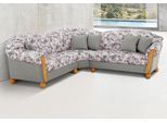 Ecksofa HOME AFFAIRE "Milano, bequem mit Federkern, B/T/H 233/233/83cm, Landhausstil, L-Form", lila (hellgrau, flieder geblümt), B:233cm H:83cm T:233cm, Sofas, Ecksofa, gleichschenklig
