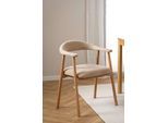 Esszimmerstuhl ACTONA GROUP "Addi, Stuhl, 2er-Set, gepolstert, Moderner Stil, Gestell aus Eiche", eiche, eiche, creme, B:56cm H:75,5cm T:54cm, 100% Polyester, Stühle, Esszimmerstuhl, 2er-Set, gepolstert, Bezug in verschiedenen Farben erhältlich