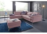 Ecksofa SIT & MORE "Percy L-Form", rosa (altrosa), B:270cm H:80cm T:235cm, Sofas, Ecksofa, 15 cm Fußhöhe, Sitztiefenverstellung, wahlweise in 2 Fußfarben
