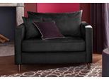 Sessel HOME AFFAIRE "Renesse", schwarz, B:92cm H:74cm T:90cm, Luxus-Microfaser ALTARA NUBUCK (100% Polyester);Samtvelours 100% Polyester, Sessel, Sessel, lose Kissen, Keder an Sitzkissen