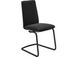 Polsterstuhl STRESSLESS "Laurel", schwarz (schwarz paloma, schwarz matt), B:53cm H:92cm T:59cm, Leder PALOMA: PALOMA ist ein durchgefärbtes Semianilin-Möbelleder mit natürlicher Narbung., Stühle, Polsterstuhl, Low Back, Größe M, mit Beinen aus Stahl in Schwarz matt