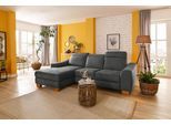 Ecksofa HOME AFFAIRE "Dundee L-Form", grau (anthrazit), B:264cm H:86cm T:170cm, Luxus-Microfaser Florence (100% Polyester);Struktur fein (100% Polyester);Luxus-Microfaser Lederoptik (100% Polyester), Sofas, Ecksofa, wahlweise mit Kopfteilverstellung und zusätzlich mit Bettfunktion