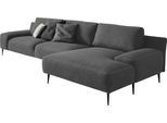 Ecksofa DESIGNWERK "Forma L-Form, zeitloses Designsofa mit aktuellem Fuß", grau (dunkelgrau), B:344cm T:162cm, 100% Polyester;Struktur 98% Polyester, 2% Acryl, Sofas, Ecksofa, in hochwertiger Verarbeitung & tollem Sitzkomfort