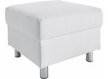 Hocker HOME AFFAIRE "Jamie", weiß, B:54cm H:38cm T:54cm, Microfaser PRIMABELLE (100% Polyester);Struktur fein ( 100% Polyester);Struktur grob ( 100% Polyester);Luxus-Kunstleder, Hocker, Hocker