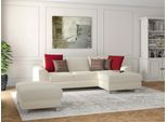 Ecksofa SIT & MORE "Dundee L-Form", beige (creme), B:264cm H:86cm T:175cm, Sofas, Ecksofa, mit Federkern und Edelstahlfüßen, wahlweise mit Kopfteilverstellung