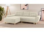 Ecksofa HOME AFFAIRE "Ahrdorf mit Bettfunktion und Bettkasten, Maße: B/H/T 268/86/175 cm", beige, B:268cm H:86cm T:175cm, 100% Polyester, Sofas, Ecksofa, L-Form mit 3 Rückenkissen und moderne gerundete Armlehnen