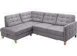 Ecksofa EXXPO - SOFA FASHION "Elio, kompakt & bequem, zeitloses Design, Breite 228cm, L-Form", grau (delphin), B:228cm H:84cm T:174cm, Sofas, Ecksofa, wahlweise mit Bettfunktion und Bettkasten