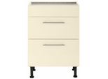 Kochfeldumbauschrank WIHO KÜCHEN "Ela", beige (front und korpus: magnolia), B:60cm H:86,5cm T:58cm, Schränke, Kochfeldumbauschrank, 60 cm breit, mit Soft-Close-Funktion