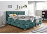 Boxspringbett HOME AFFAIRE "Salo XXL", grün (mint), B:194cm L:231cm, Komplettbetten, Boxspringbett, in Samtoptik oder Struktur, 6 Breiten in Überlänge 220cm, 4 Härtegrade