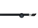 Gardinenstange GARESA "BLACK", schwarz, L:370cm Ø:20mm, Eisen, Gardinenstangen, Gardinenstange, Vorhanggarnitur, verlängerbar, Endknopf abgeschrägt 2-farbig
