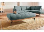 Hocker EXXPO - SOFA FASHION "Palic, moderner Polsterhocker mit tollen Verarbeitungsdetails", blau (blau, grün), B:139cm H:47cm T:71cm, Hocker, Hocker