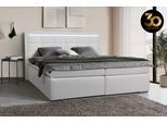 Boxspringbett COLLECTION AB "30 Jahre Jubiläums-Modell Athena", weiß, B:193cm L:208cm, Holzwerkstoff, Spanplatte, Komplettbetten, Boxspringbett, in H2,H3 & H4, wahlweise mit LED-Leiste