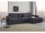 Ecksofa HOME AFFAIRE "Bloomfield, elegant, viel Platz, Mega Couch, Breite 303cm, L-Form", grau (graphite), B:303cm H:84cm T:176cm, 92% Polyester 8% Nylon, Sofas, Ecksofa, extra tiefe Sitzfläche, wahlweise mit Sitztiefenverstellung