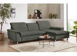 Ecksofa DOMO COLLECTION "FRANZI zeitlos und elegant, moderne Sitzheftung, L-Form", grün (dunkelgrün), B:279cm H:81cm T:170cm, Sofas, Ecksofa, wahlweise mit Kopfteilverstellung (dann Tiefe: 170 cm)