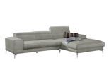 Ecksofa W.SCHILLIG "piedroo, Designsofa mit tollem Sitzkomfort, bequem und elegant, L-Form", grau (stone r66), B:303cm H:70cm T:193cm, Chenille-Flachgewebe R66 (85% Polyester, 15% Nylon), Sofas, Ecksofa, Kopfteilverstellung, wahlweise mit Sitztiefenverstellung, Breite 303cm