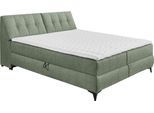Boxbett ED EXCITING DESIGN "Atlantis", grün (oliv), B:185cm L:240cm, 100% Polyester, Komplettbetten, Boxbett, mit Bettkasten und Stauraum im Kopfteil
