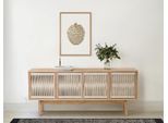 Sideboard WOODMAN "Lidia", braun (eichefarben), B:180cm H:77cm T:45cm, Sideboards, Sideboard, Kommode, Türenfronten aus nartürlichem Hanfseil, Breite 180 cm, FSC