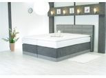 Boxspringbett, grau (stein, dunkelgrau), B:104cm L:216cm, Bezug von Kopfteil und seitliche Einfassung von Unterbau aus kuschelweichem und strapazierfähigem Microfaser (100% Polyester);Bezug der Obermatratze: 100% Polyester, Diolenwatte und Vlies aus 100% Polyester, WESTFALIA SCHLAFKOMFORT, Komplettbetten, Boxspringbett