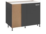 Eckunterschrank OPTIFIT "Parma", grau (anthrazit), B:100cm H:87cm T:58,4cm, Holzwerkstoff, Schränke, Eckunterschrank, Breite 100 cm