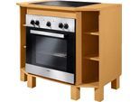 Herdumbauschrank HOME AFFAIRE "Oslo", beige (natur gebeizt, gewachst), B:100cm H:85cm T:50cm, Massivholz, Schränke, Herdumbauschrank, 100 cm breit, in 2 Tiefen, massiver Kiefer, mit 23 mm Arbeitsplatte