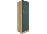 Kühlumbauschrank OPTIFIT "Bella", grün (steingrün, wildeiche, wildeiche), B:60cm H:206,8cm T:60cm, Holzwerkstoff, Schränke, Kühlumbauschrank, Breite 60 cm, Nischenmaße B/T/H 56,7/55,5/144,6 cm