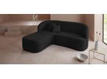 Ecksofa "Dilara L-Form", schwarz, B:200cm H:87cm T:165cm, Struktur fein 100% Polyester);Samtoptik (100% Polyester);Bouclé (100% Polyester), LEGER HOME BY LENA GERCKE, Sofas, Ecksofa, gerundete Rückenlehne und Front, in 3 Bezugsqualitäten