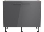 Spülenschrank OPTIFIT "Klara", schwarz (anthrazit, wildeiche), B:100cm H:87cm T:58,4cm, Holzwerkstoff, Schränke, Spülenschrank, Breite 100 cm